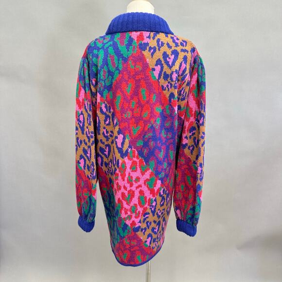 Farm Rio Mixed Leopard Pop Sweater Dress Size Medium - Picture 4 of 16